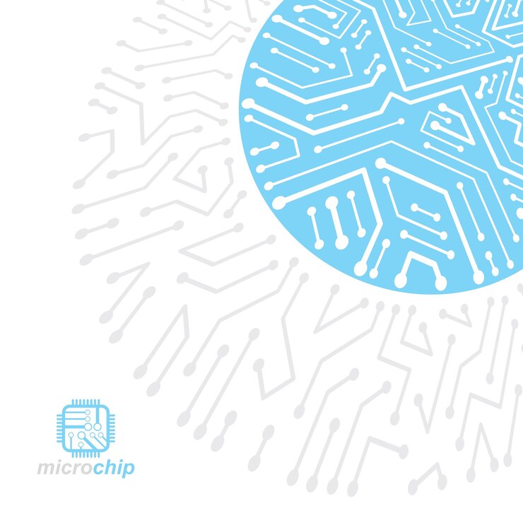 Vector ilustración de tecnología abstracta vectorial con placa de circuito. esquema digital de alta tecnología de dispositivos electrónicos. fondo abstracto de microchip de tecnología