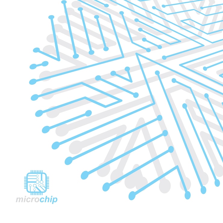 Vector ilustración de tecnología abstracta vectorial con placa de circuito. esquema digital de alta tecnología de dispositivos electrónicos. fondo abstracto de microchip de tecnología