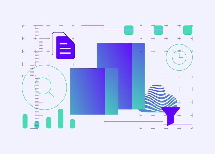 Vector ilustración de la tecnología de gradiente moderno del gráfico de registro de datos