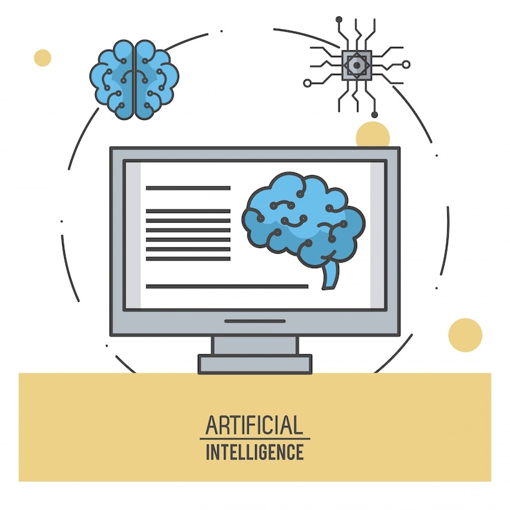 Vector ilustración de tecnología de inteligencia artificial