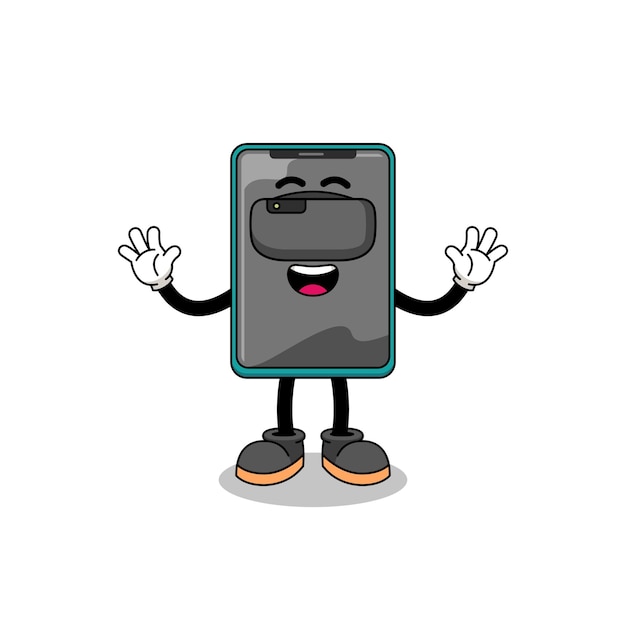 Ilustración de teléfono inteligente con auriculares vr