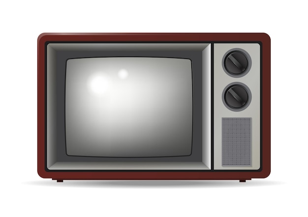 Ilustración de televisión retro realista aislado en blanco