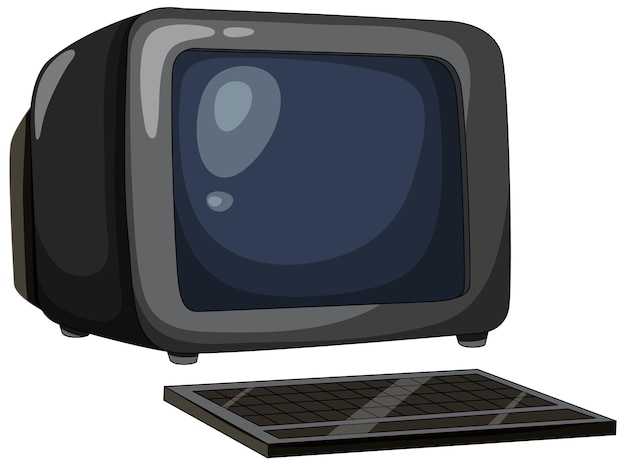 Vector ilustración de televisión y teclado antiguos