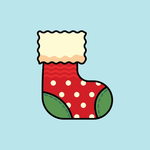 Ilustración del tema vectorial de calcetines de Navidad en un fondo aislado
