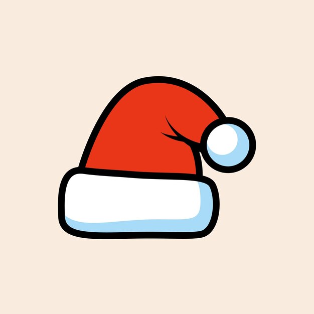 Ilustración del tema vectorial del sombrero de Papá Noel en un fondo aislado.