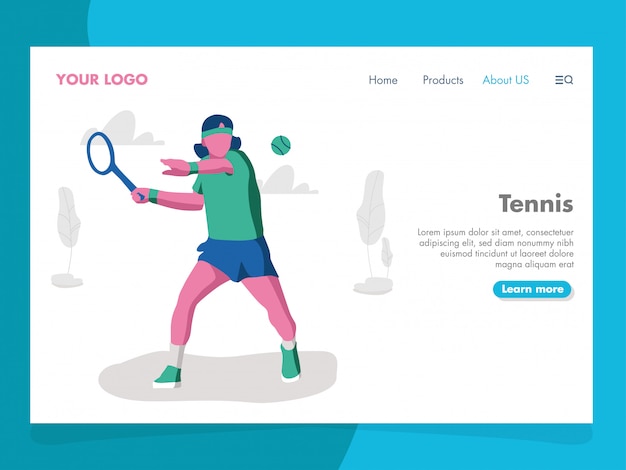 Ilustración de tenis para la página de destino