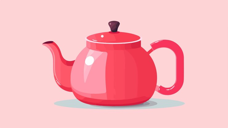 Vector ilustración de la tetera vectorial minimalista en estilo plano