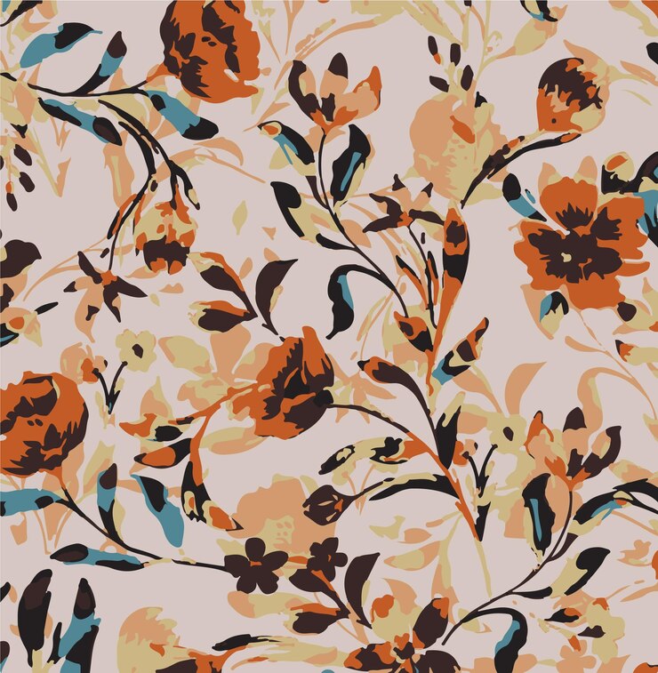 Ilustración textil de hojas botánica diseño de decoración flor patrón de naturaleza fondo blosso
