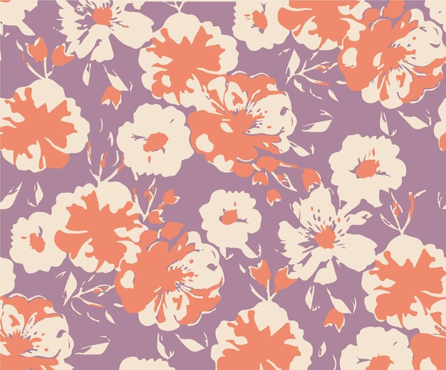 Ilustración textil de hojas botánica diseño de decoración flor patrón de naturaleza fondo blosso