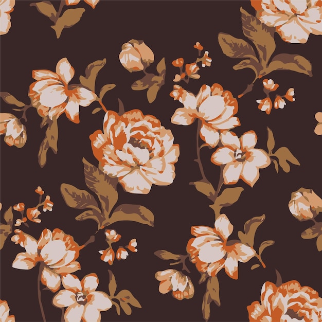 Ilustración textil de hojas botánica diseño de decoración flor patrón de naturaleza fondo blosso