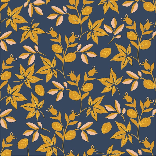 Ilustración textil de hojas botánica diseño de decoración flor patrón de naturaleza fondo blosso