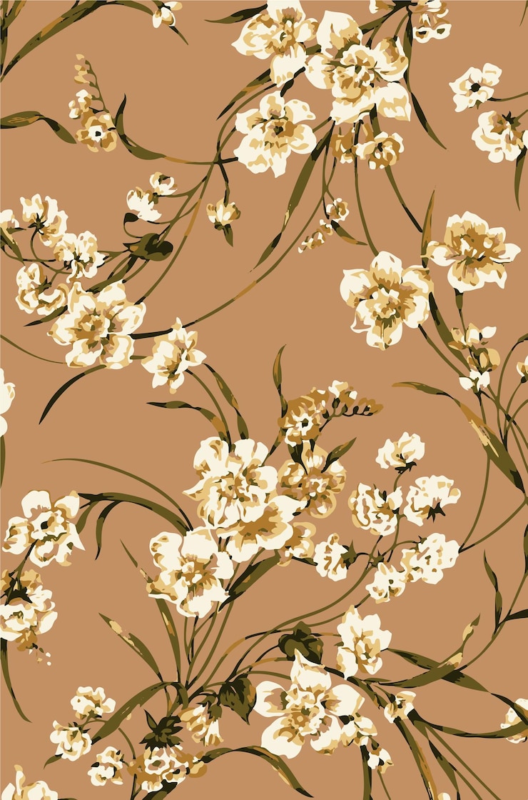 Ilustración textil de hojas botánica diseño de decoración flor patrón de naturaleza fondo blosso
