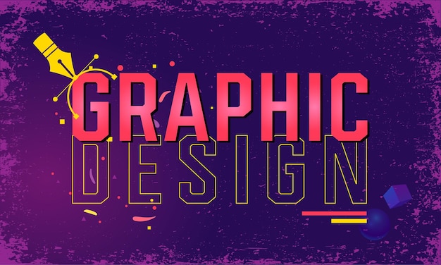 Ilustración de texto de diseño gráfico. Banner y cartel de diseño gráfico