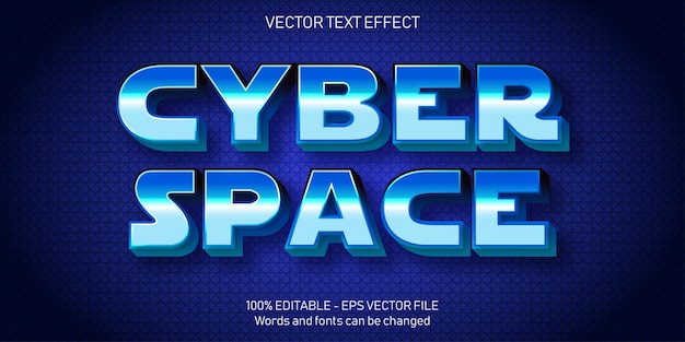 Ilustración de texto del espacio cibernético en diseño plano