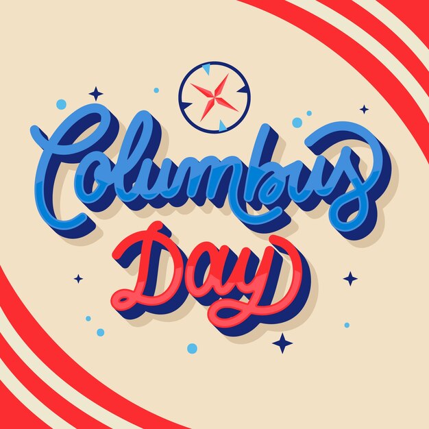 Ilustración de texto plano del día de Colón