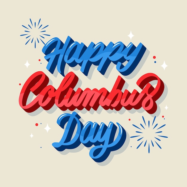Ilustración de texto plano del día de Colón