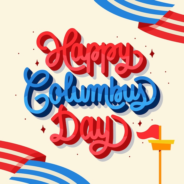 Ilustración de texto plano del día de Colón