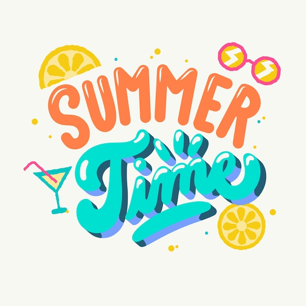 Vector ilustración de texto plano para el verano