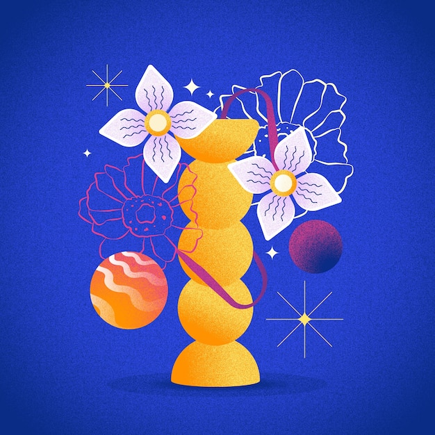 Ilustración de la textura de los granos en gradiente