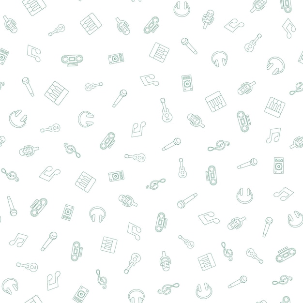Ilustración de textura de Vector de fondo de patrones sin fisuras de música