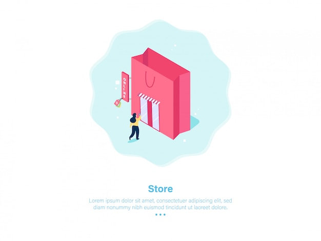 Ilustración de tienda onboard ilustración onboarding