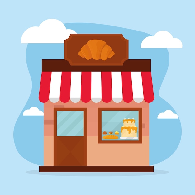 Ilustración de la tienda de panadería
