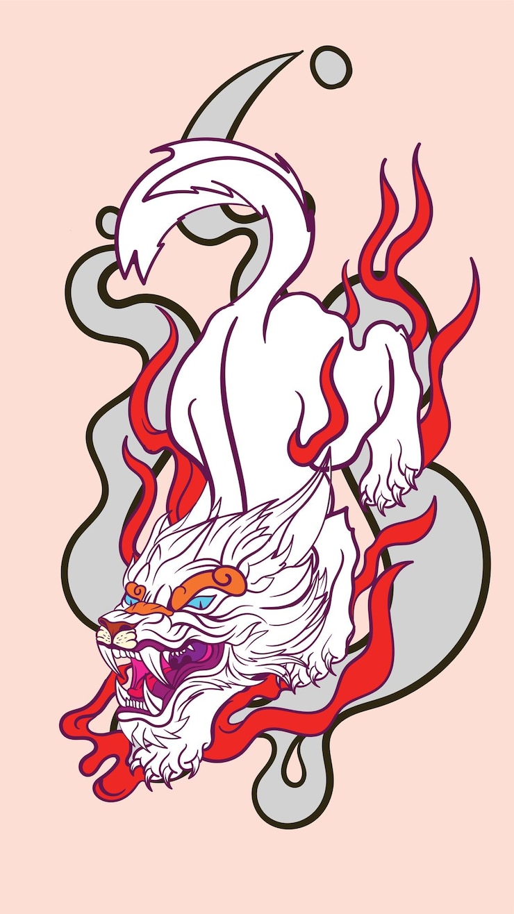 Vector ilustración de tigre de arte pop con estilo japonés para el evento kaijune