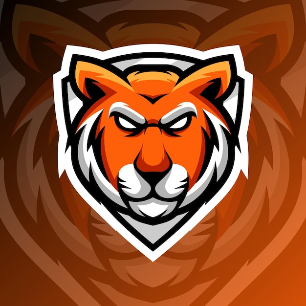 Ilustración de un tigre en estilo de logotipo de esport