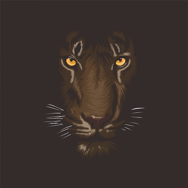 Vector ilustración de tigre en la oscuridad