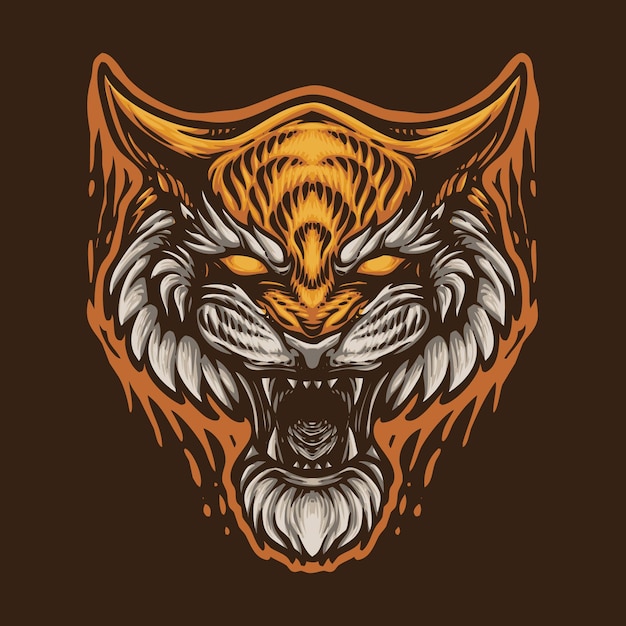 Ilustración del tigre rugido
