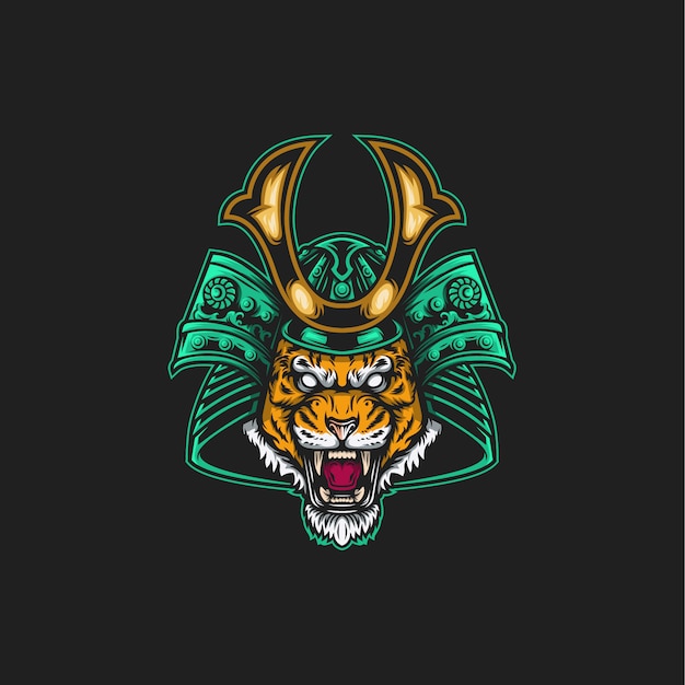 Ilustración de tigre samurai