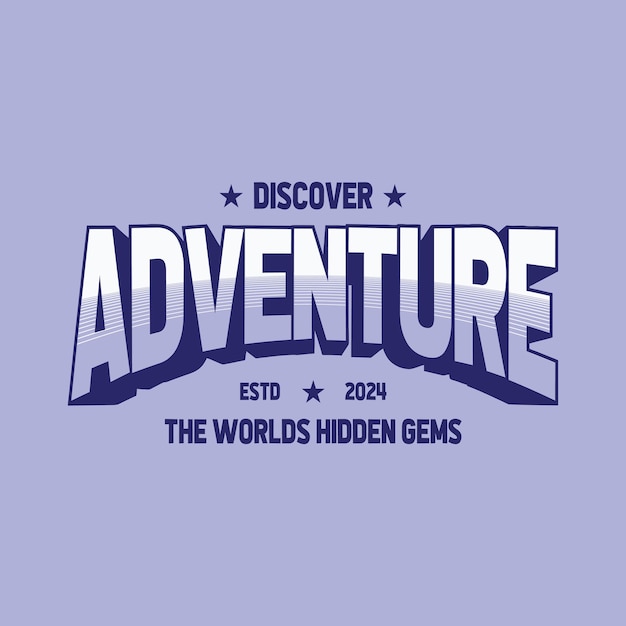 Ilustración de tipografía de aventura