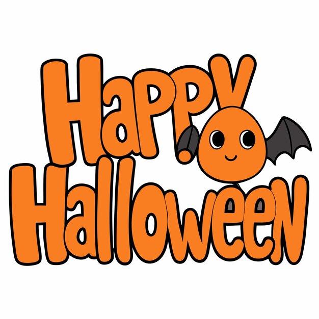 Ilustración de la tipografía de Halloween feliz