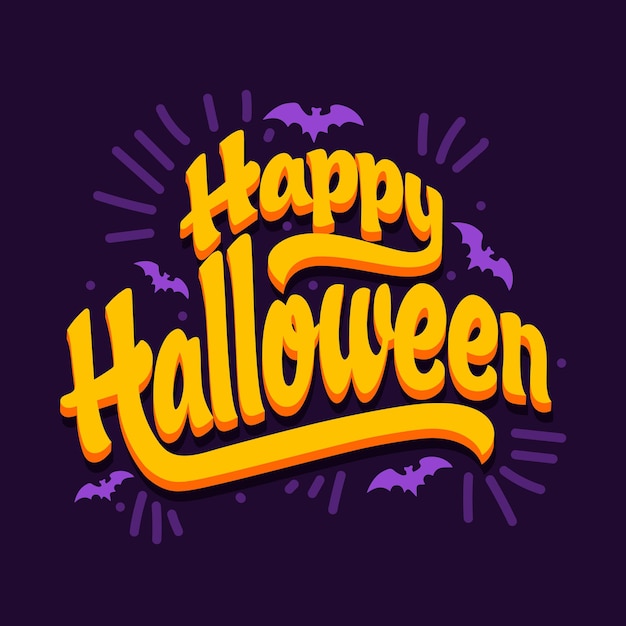 Ilustración de tipografía vectorial de Happy Halloween Diseño de tipografía Spooky Halloween Halloween