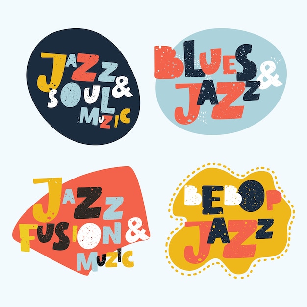 Ilustración tipográfica de jazz