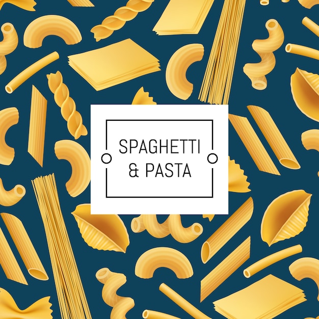 Ilustración de tipos de pasta realista