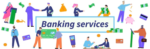 Ilustración de titular de servicios bancarios