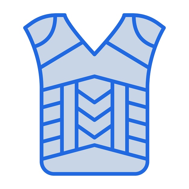 Ilustración en tono azul de la armadura