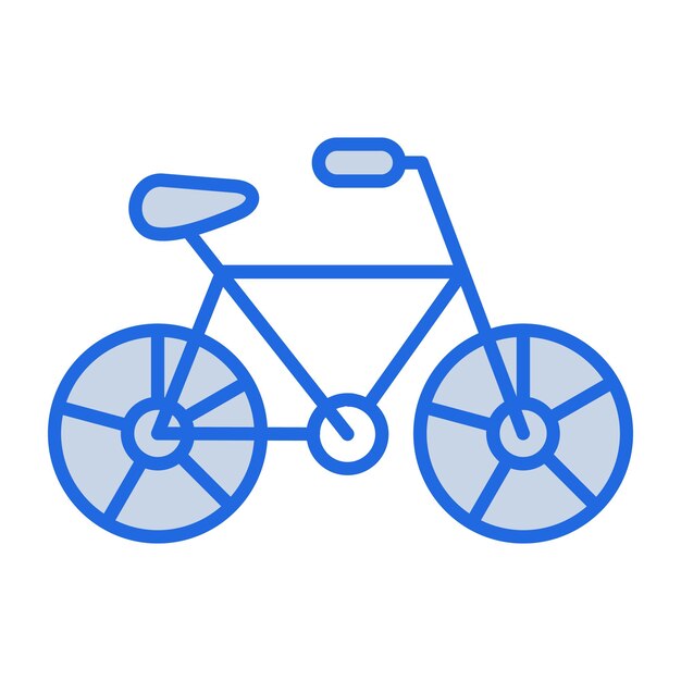 Ilustración en tono azul de la bicicleta