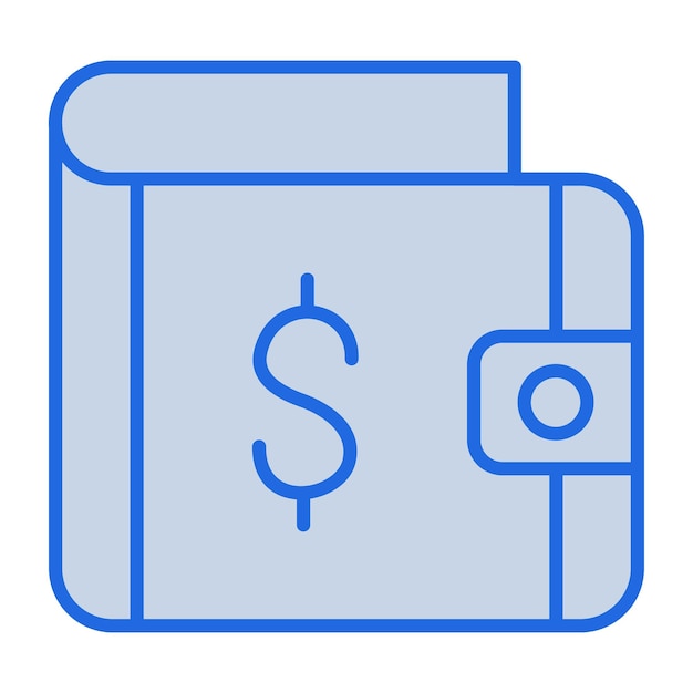 Ilustración en tono azul de la billetera.