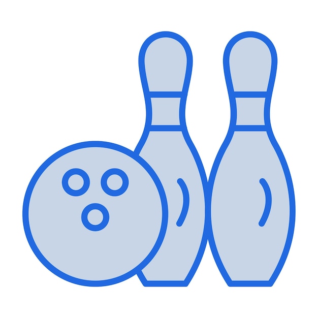 Ilustración en tono azul de bolos