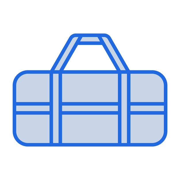 Ilustración en tono azul de la bolsa deportiva