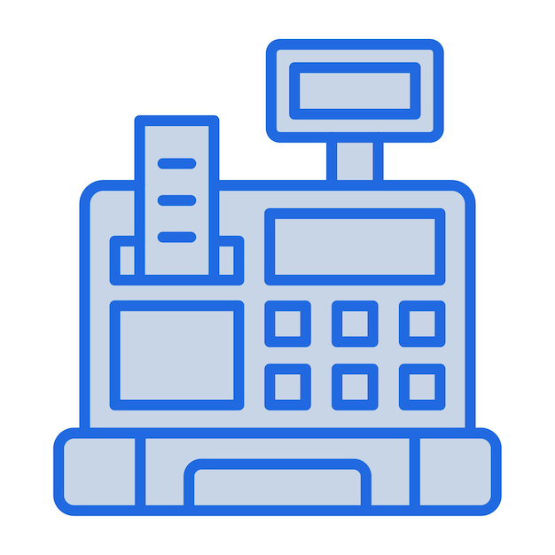 Ilustración en tono azul de la caja automática