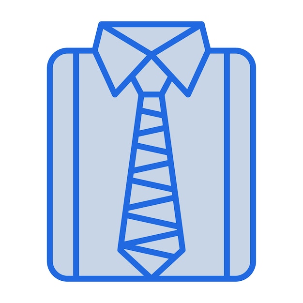 Ilustración en tono azul de la camisa de la oficina