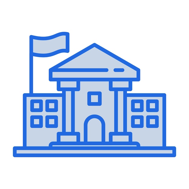 Ilustración en tono azul de la Casa Blanca
