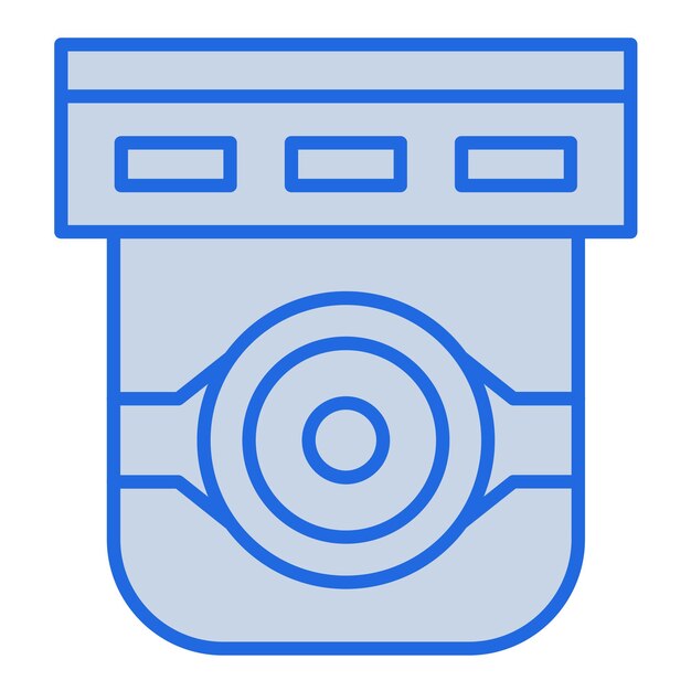 Ilustración en tono azul de CCTV