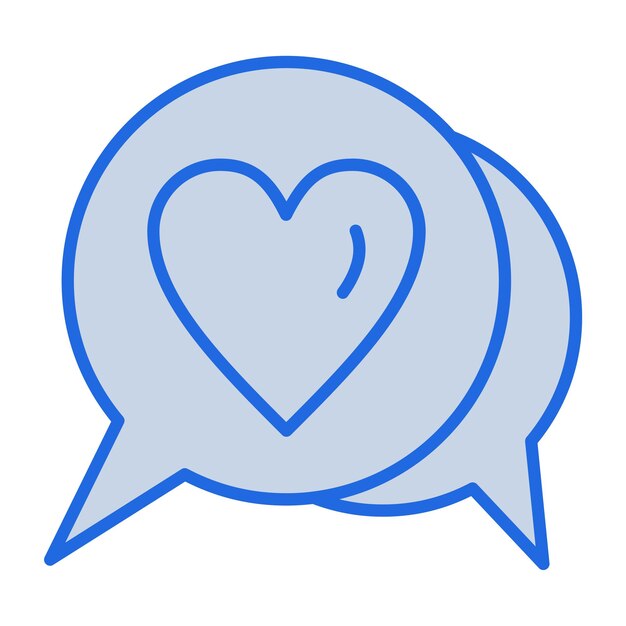 Ilustración del tono azul del chat de bodas.