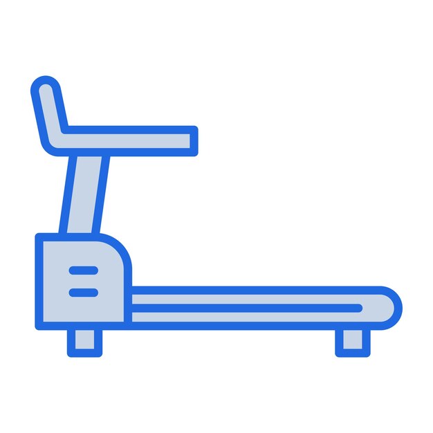 Ilustración en tono azul de la cinta de correr