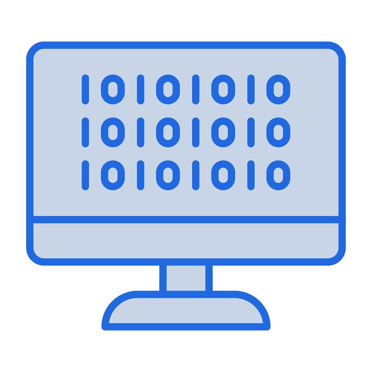 Vector ilustración de tono azul de código binario