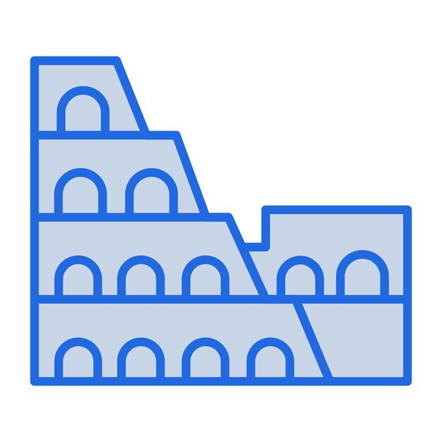 Ilustración en tono azul del Coliseo